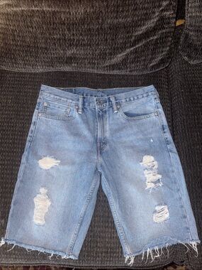 Men’s or women’s Levi's Distressed Denim Shorts. Sold this way, in stores now!